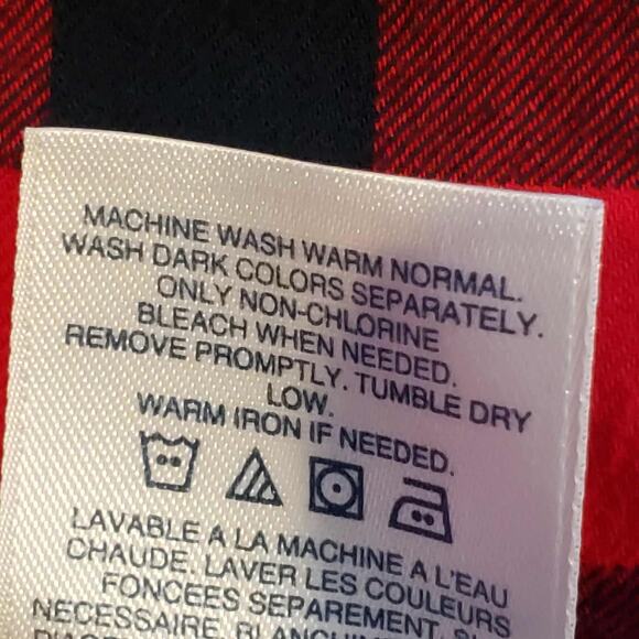 Lands End Shirt Popover Flannel LS Red Blue Plaid Women’s Plus Size 20 Henley - Picture 8 of 10